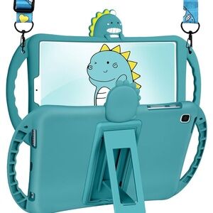 Kids Tablet Case with Dinosaur Design - Teal for Samsung tab A7 lite case